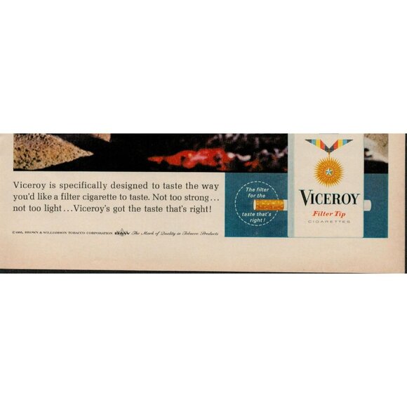 1965 Viceroy Filter Tip cigarettes Vintage Print Ad "Beach Scene" (L21) - Picture 3 of 3